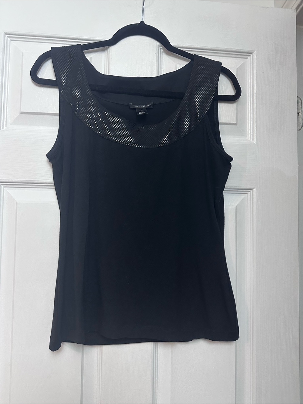 St. John Black Tank top Great Condition Size Medium